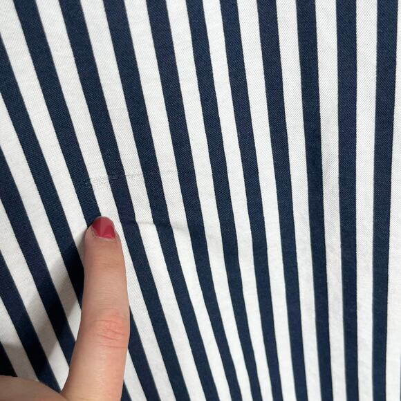 Pure Essence Short Sleeve Top Womens Medium Navy White Stripe Boxy Casual - Picture 10 of 10